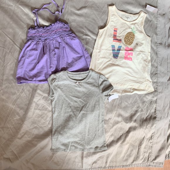 GIRLS - 5pc lot sz L (6/7/8) NWT TOUGHSKINS tank top short sleeve shirts, shorts - Picture 3 of 11